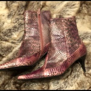 Women’s snakeskin booties